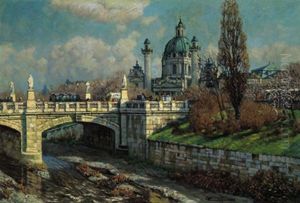 Blick Auf Die Karlskirche, Im Vordergrund Die Elisabethbrucke by Eduard Ameseder