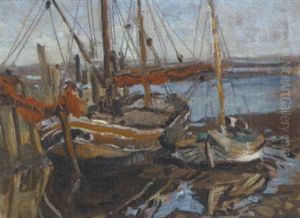 Segelboote Im Hafen by Eduard Ameseder