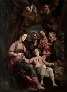 La Sainte Famille by Giulio Cesare Amidano