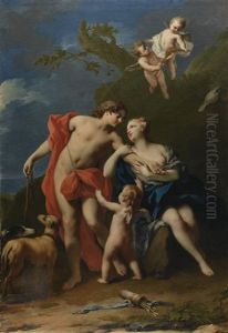 Venus And Adonis by Jacopo Amigoni