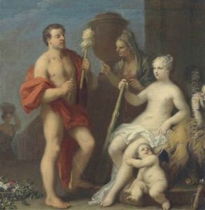 Hercules And Omphale by Jacopo Amigoni