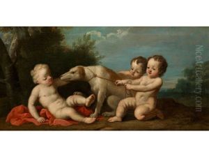 Supraporte Mit Putten Und Hund Supraporte Mit Putten Und Hund
