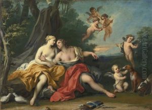 Venus And Adonis by Jacopo Amigoni