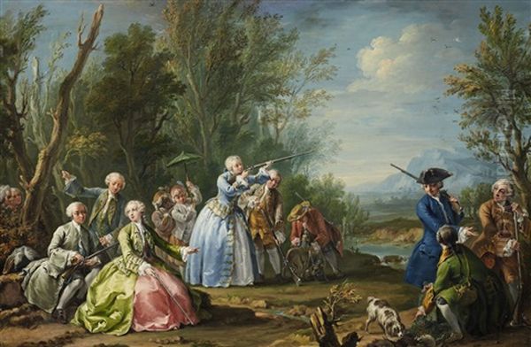 A Courtly Hunting Party With Ladies - view 1