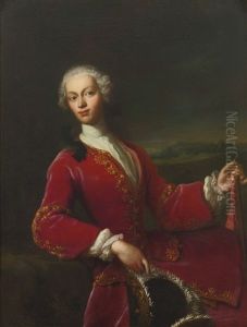 Portrait Of A Young Man, Three-quarter Length, In A Red Coat by Jacopo Amigoni