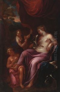 Diana And Greyhounds With Attendants Preparing For A Hunt by Jacopo Amigoni