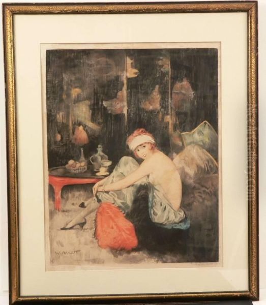 An Interior Scene With Central Female Figure - view 1