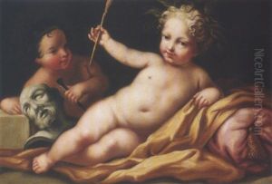 Allegory Of Painting And Sculpture by Jacopo Amigoni