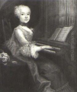 An Elegant Young Girl Seated At An Organ by Jacopo Amigoni