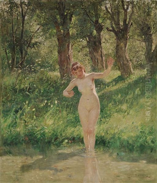 Female Nude At The Forest Pond - view 1