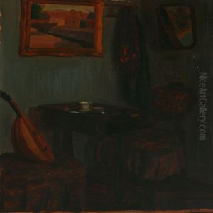 Interior With Furnitureand A Painting by Erno Abonyi