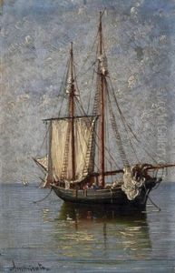 Fischerboot Auf Ruhiger See by Domenico Ammirato