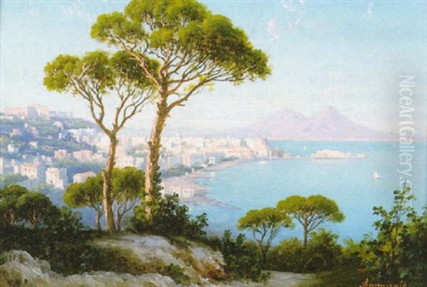 The Bay Of Naples Looking Towards Mount Vesuvius - view 1