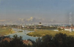 View Of Moscow From Sparrow Hills by Vladimir Fedorovich Ammon