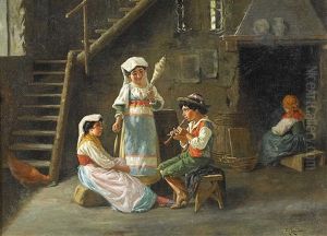 Italienisches Interieur Mit Kindern by Guilio Amodio