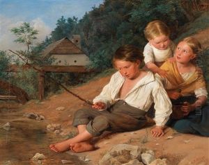 Siblings At A Creek