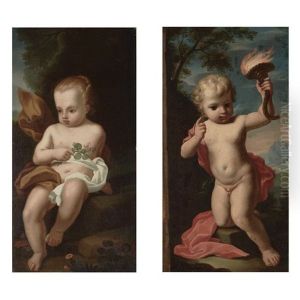 Allegorical Figures Of Earth And Fire: Two by Antonio Amorosi