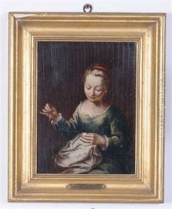 Ragazza Che Legge; Ragazza Che Cuce (pair)