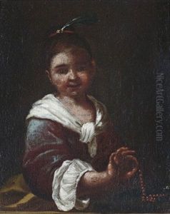 Bambina Con Collana (+ Bambina Con Uccellino; 2 Works) by Antonio Amorosi