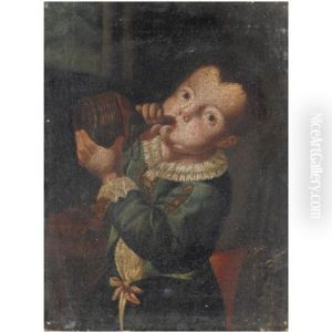 Bambino Che Beve Da Un Fiasco Bambino Che Beve Da Un Fiasco
