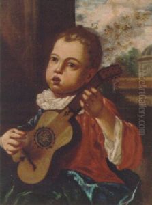 A Young Boy Playing A Guitar