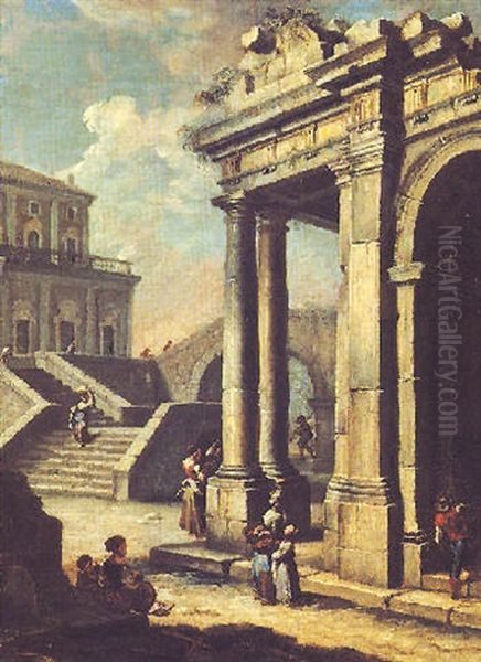 Figure In Un Capriccio Architettonico - view 1