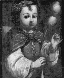 Jeune Fille Tenant Sa Quenouille by Antonio Amorosi