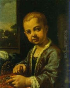 A Girl Carrying A Bowl Of Fruit By A Window