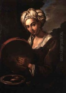 Kvinna Med Tamburin by Antonio Amorosi