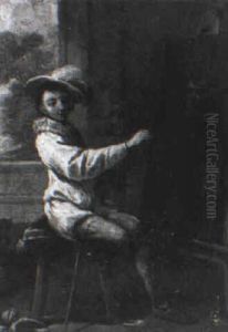 Young Artist At His Easel by Antonio Amorosi