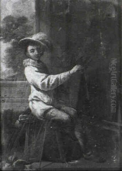 A Young Artist At His Easel - view 1