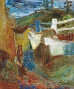 Square In Szentendre With A Painter-38 by Imre Amos