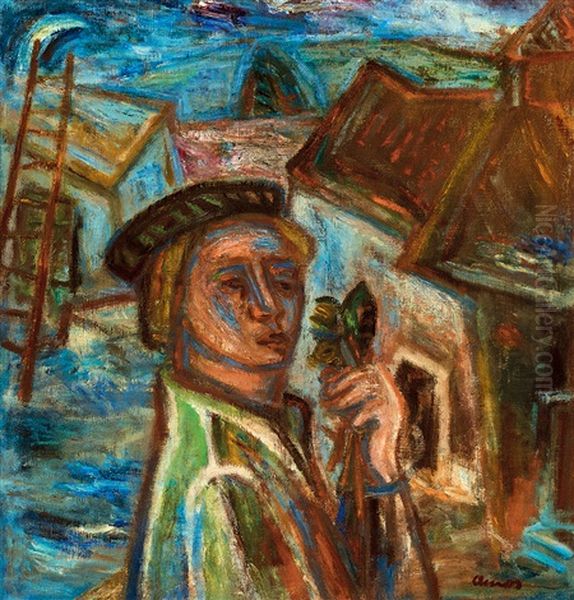 Self-portrait With Flower - view 1