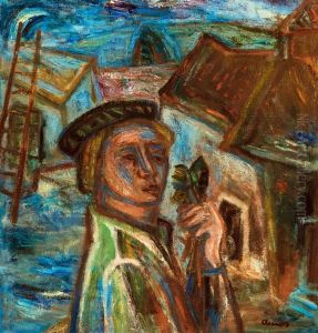 Self-portrait With Flower by Imre Amos