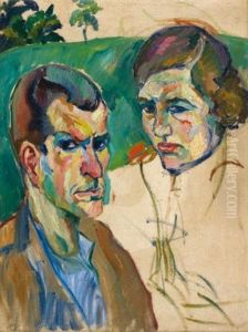 Portrat Eines Paares (portrait Of A Couple) by Robert Amrein