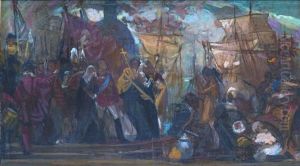 Merchant Trading At The Harbour by John Henry Amshewitz