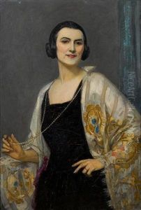 Portrait Of Sarah Briana Amshewitz, The Artist's Wife by John Henry Amshewitz