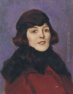 Portrait Of A Lady Wearing A Red Coat