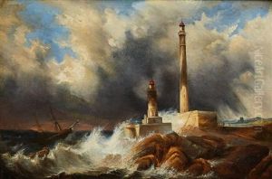 Marina In Tempesta Con Faro