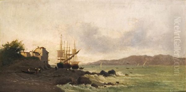 Veduta Costiera Con Barche E Borgo Di Pescatori - view 1