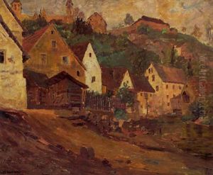 Dorfansicht Mit Burganlage by Joan Anacker