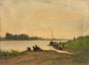 Lavandieres Au Bord D'une Riviere, [18]56 by Auguste Paul Charles Anastasi