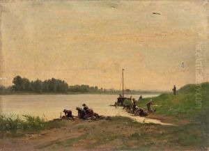 Lavandiere Au Bord D'une Riviere