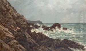 Rochers Sur Un Littoral Breton, Probablement Pres De Pont-aven by Auguste Paul Charles Anastasi