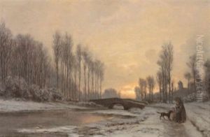Le Pont A Gretz Sur Loing, En Hiver