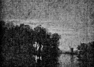 Scene Nocturne Au Feu Et Au Moulin