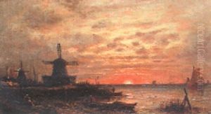 Coucher De Soleil by Auguste Paul Charles Anastasi