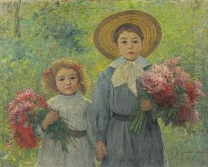Les Enfants Au Bouquet De Fleurs Les Enfants Au Bouquet De Fleurs