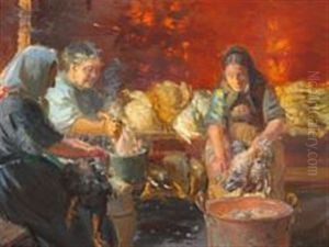 Women Plucking Hens Women Plucking Hens