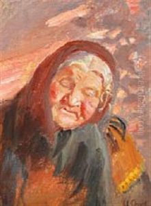 A Woman From Skagen With A Headscarf by Anna Kirstine Ancher